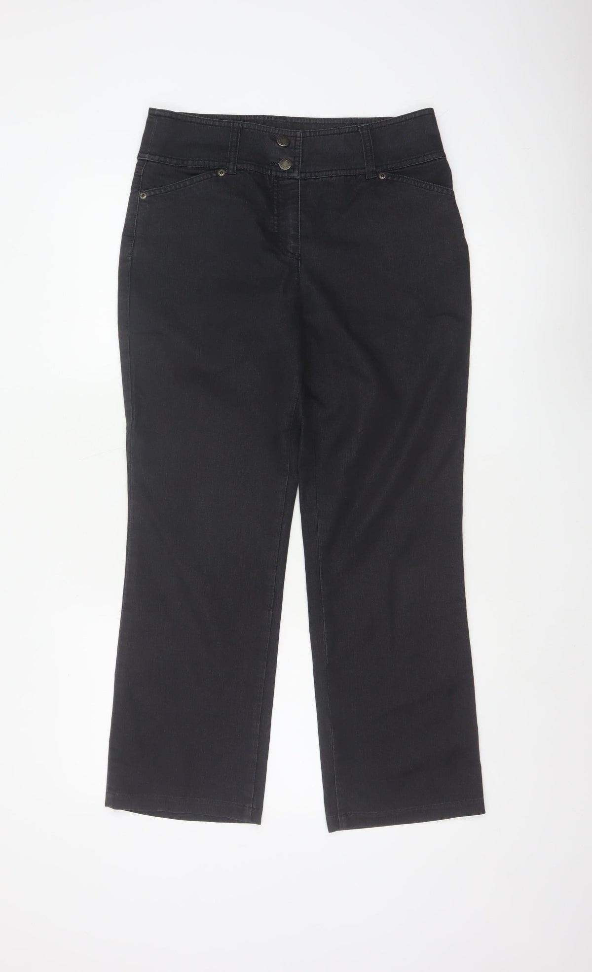 Per Una Women’s Black UK 10 High Rise Bootcut Stretch Jeans
