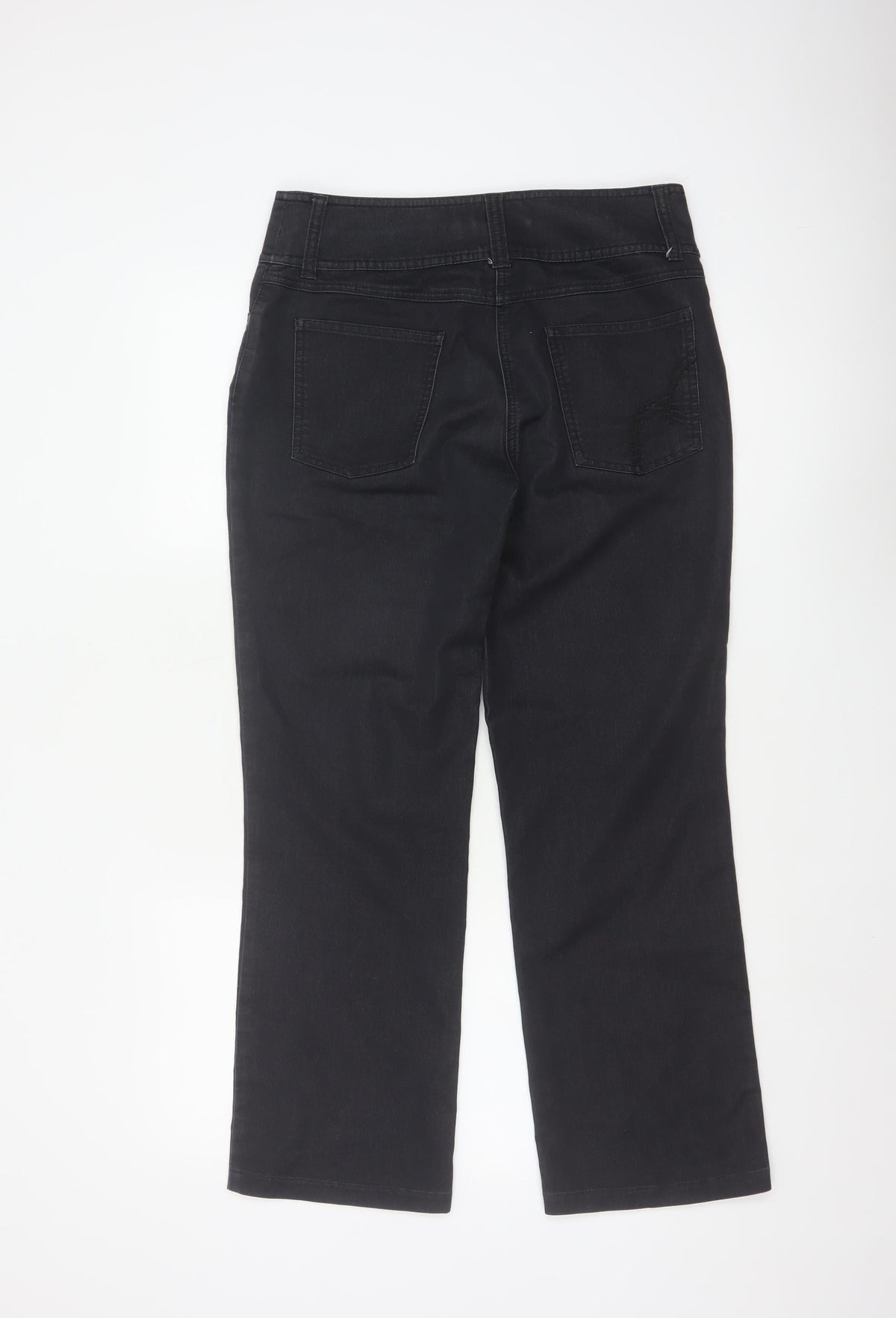 Per Una Women’s Black UK 10 High Rise Bootcut Stretch Jeans