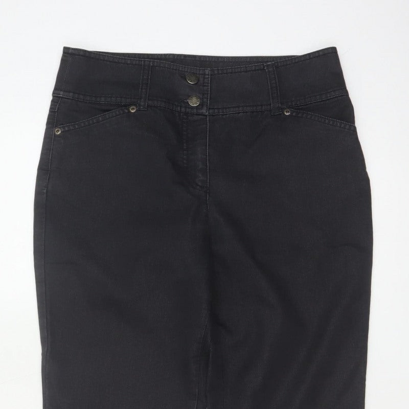 Per Una Women’s Black UK 10 High Rise Bootcut Stretch Jeans