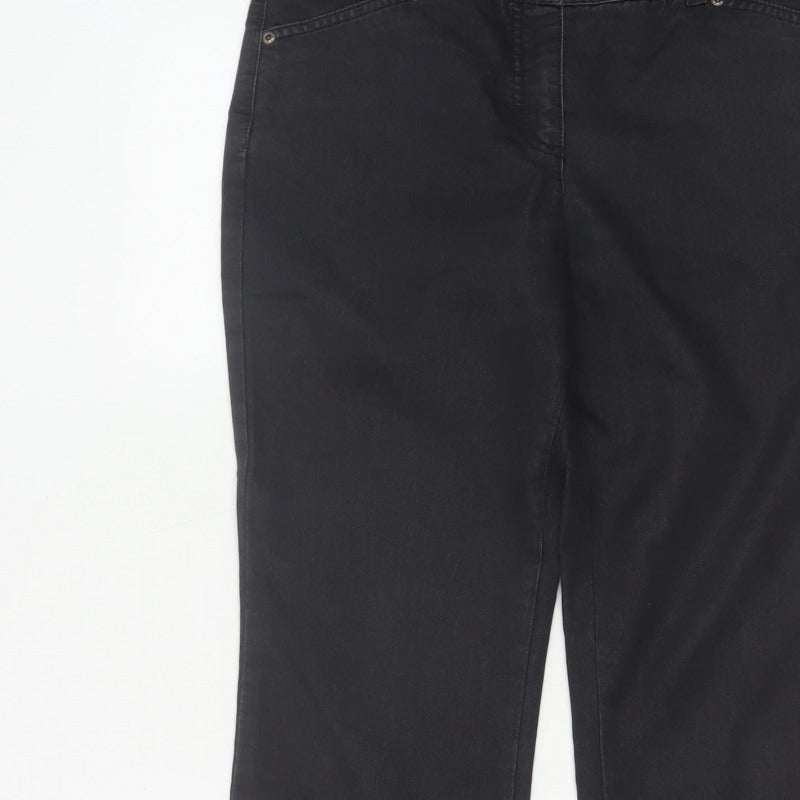 Per Una Women’s Black UK 10 High Rise Bootcut Stretch Jeans