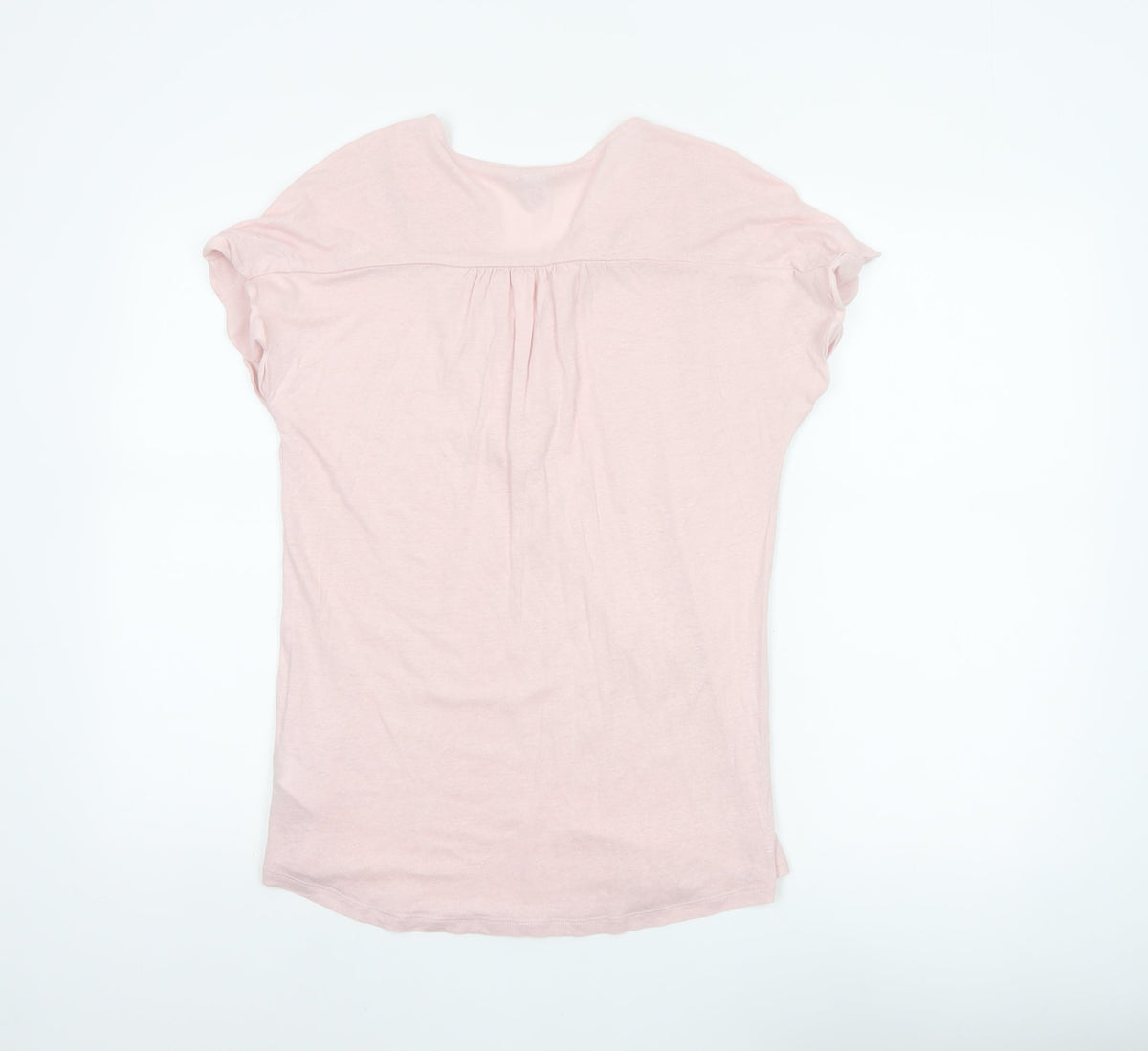 Monsoon Women Pink S Linen Blend Wrap V-Neck Cap Sleeve Top