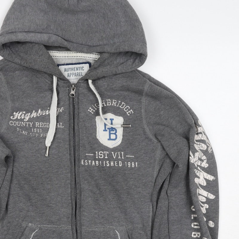 Authentic Apparel Women’s Grey Size 8 Full Zip College Hoodie