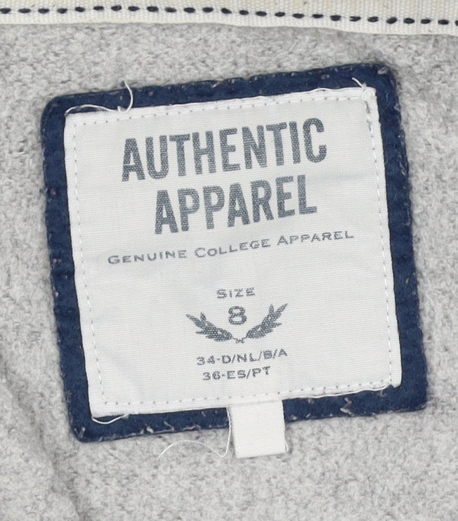 Authentic Apparel Women’s Grey Size 8 Full Zip College Hoodie
