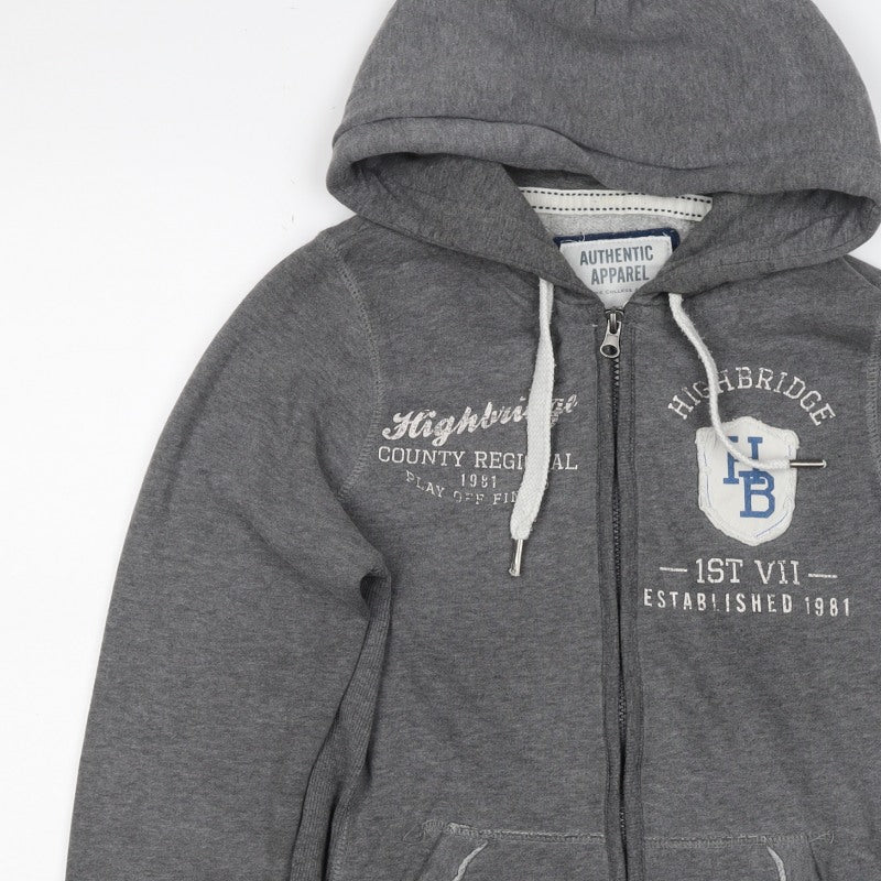 Authentic Apparel Women’s Grey Size 8 Full Zip College Hoodie