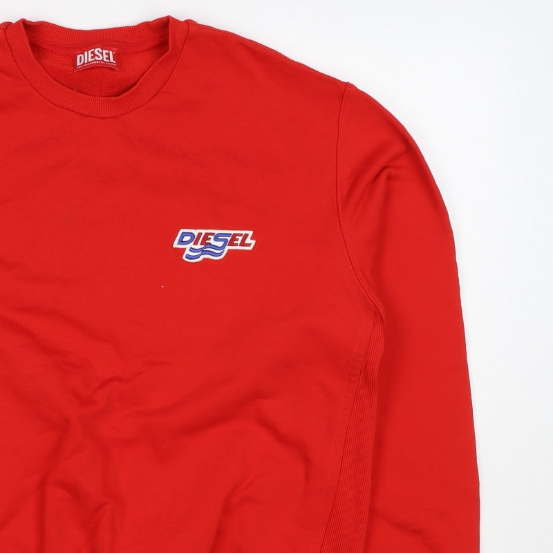 Diesel Women’s Red Size 16 Logo Raglan Crew Neck Sweatshirt