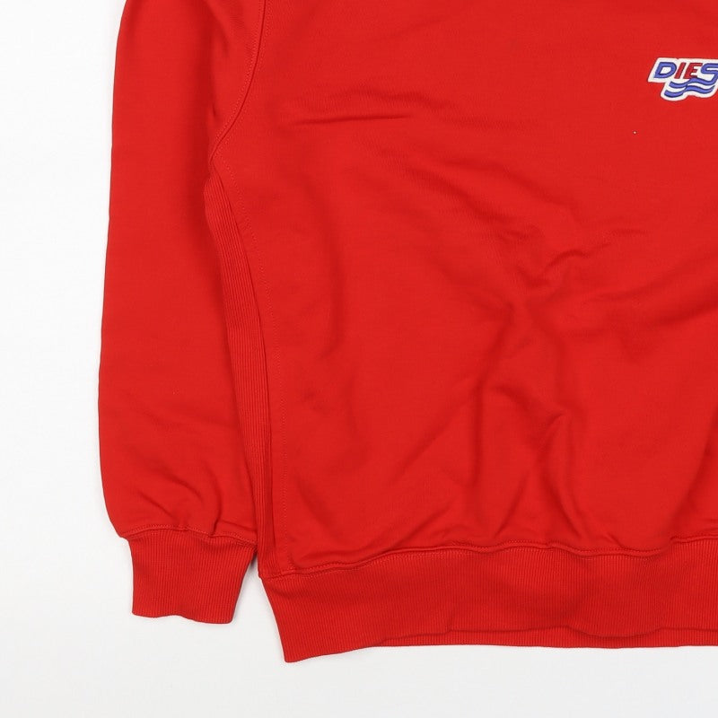 Diesel Women’s Red Size 16 Logo Raglan Crew Neck Sweatshirt