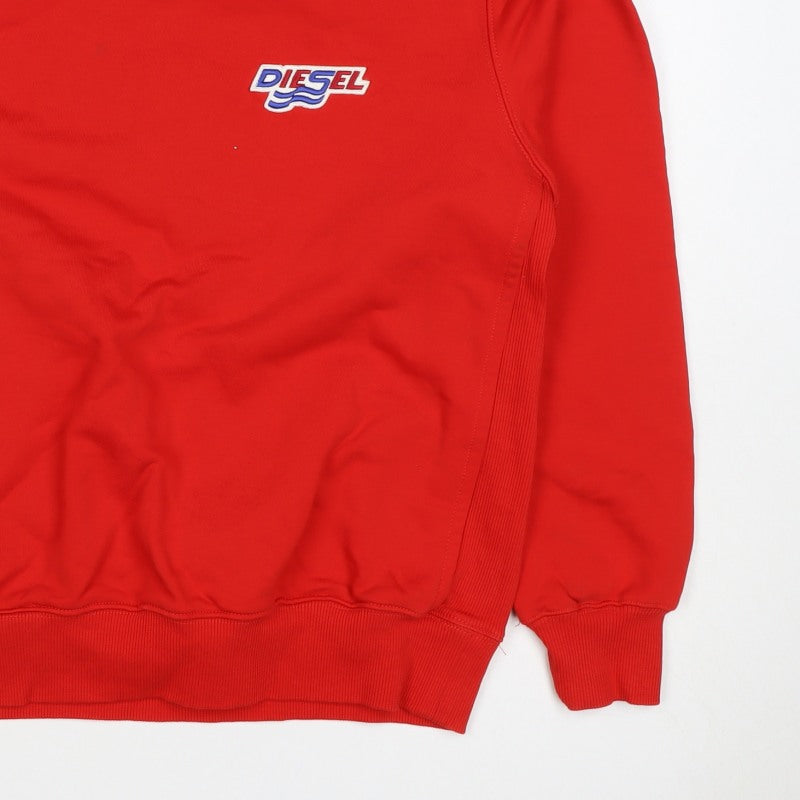 Diesel Women’s Red Size 16 Logo Raglan Crew Neck Sweatshirt
