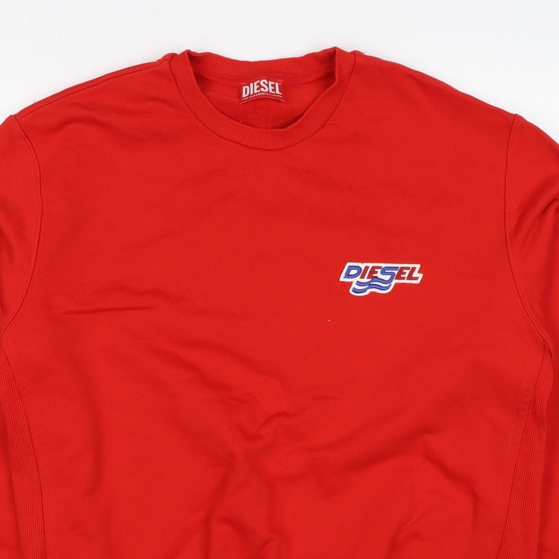 Diesel Women’s Red Size 16 Logo Raglan Crew Neck Sweatshirt