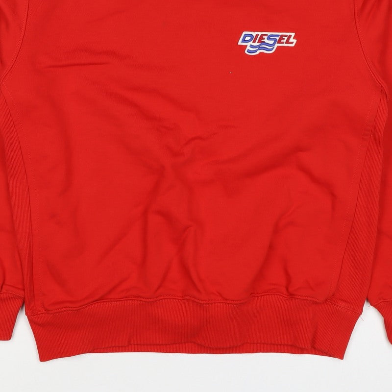 Diesel Women’s Red Size 16 Logo Raglan Crew Neck Sweatshirt