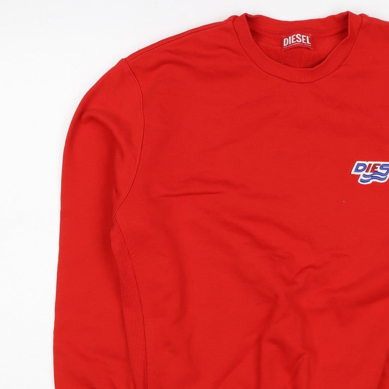 Diesel Women’s Red Size 16 Logo Raglan Crew Neck Sweatshirt