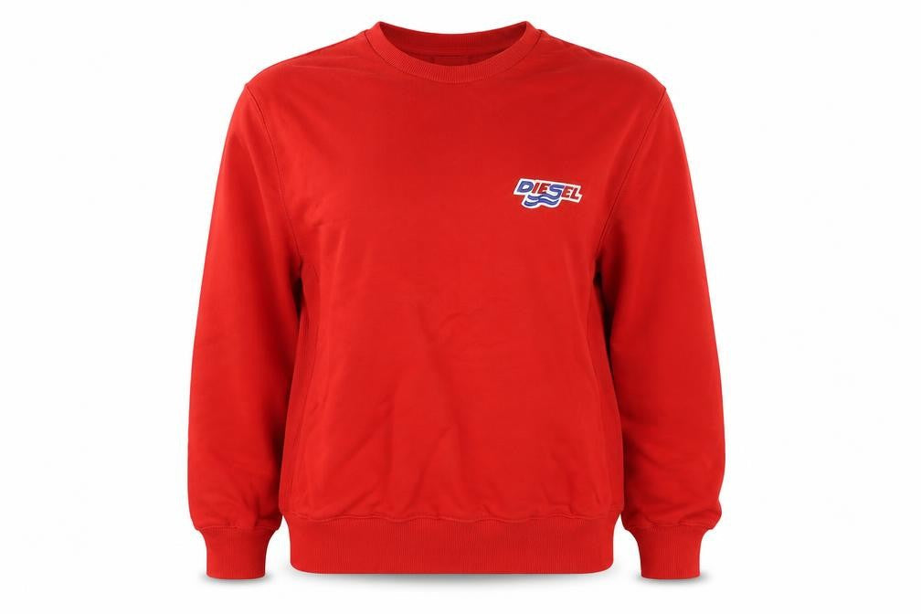 Diesel Women’s Red Size 16 Logo Raglan Crew Neck Sweatshirt