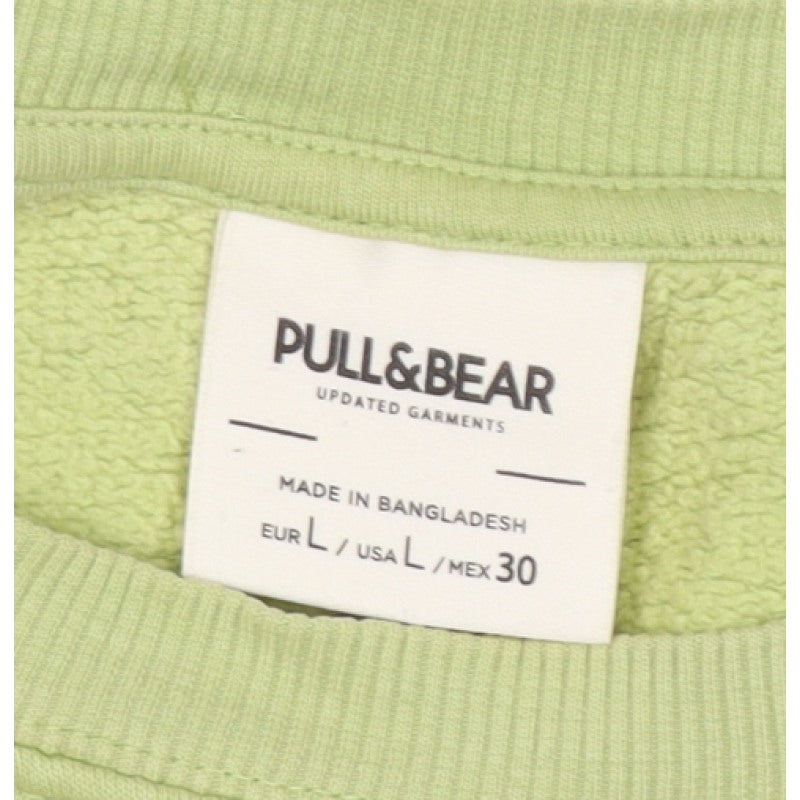 Pull&Bear Women's Green L Pullover Crew Neck Fleece Sweatshirt