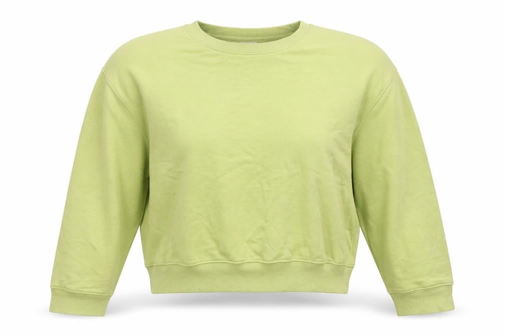 Pull&Bear Women's Green L Pullover Crew Neck Fleece Sweatshirt