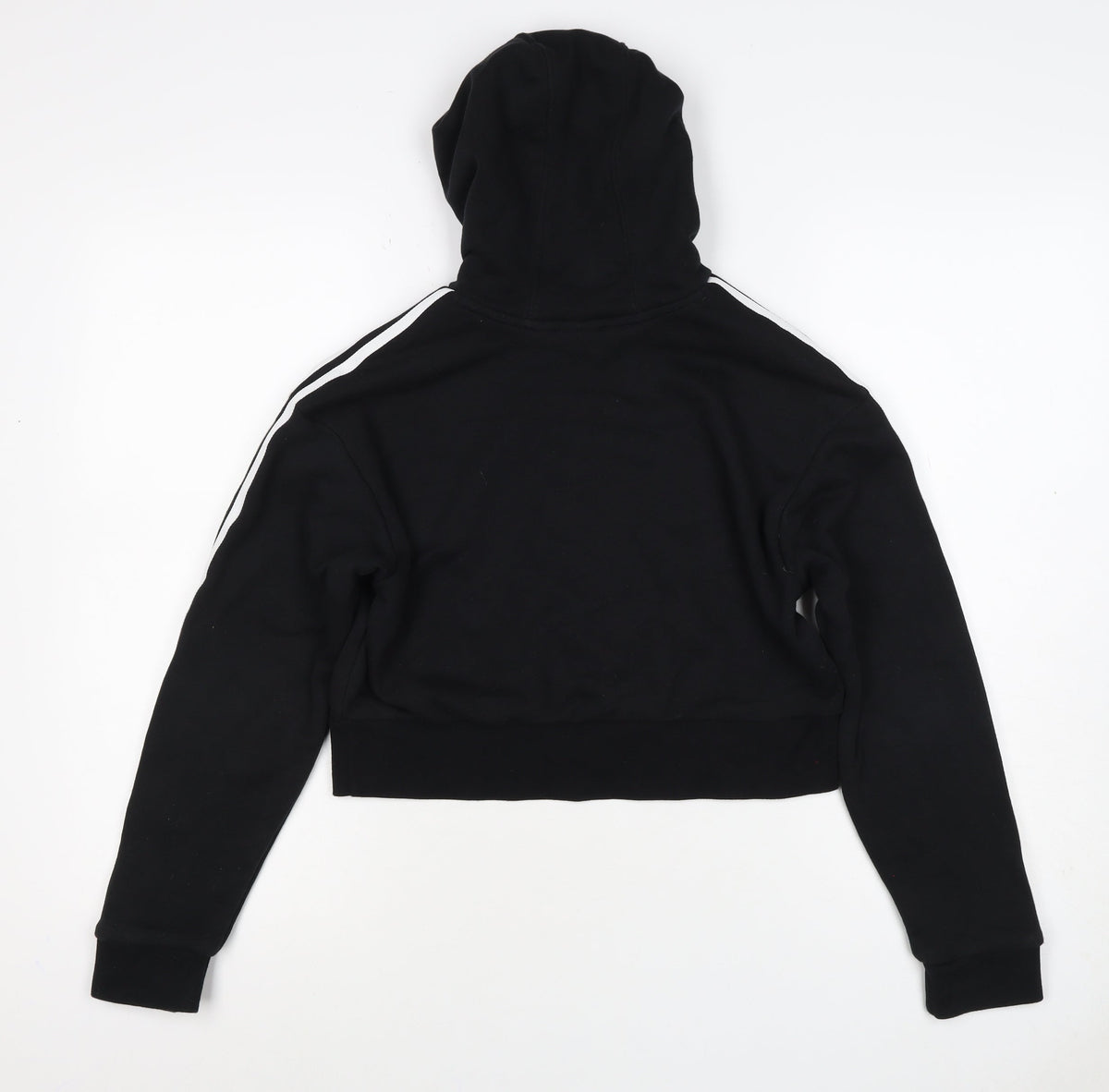 adidas Girls Black 11-12 Years Pullover Logo Hoodie 3 Stripe