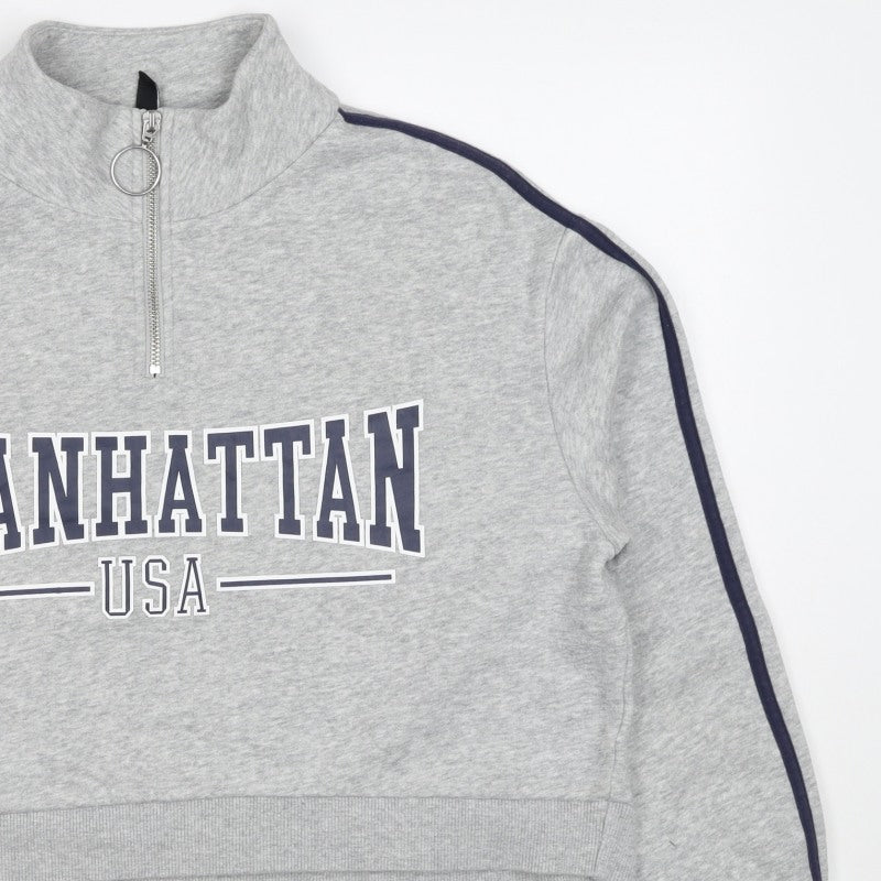 H&M Divided Women’s Grey M Manhattan USA 1/4 Zip Sweatshirt