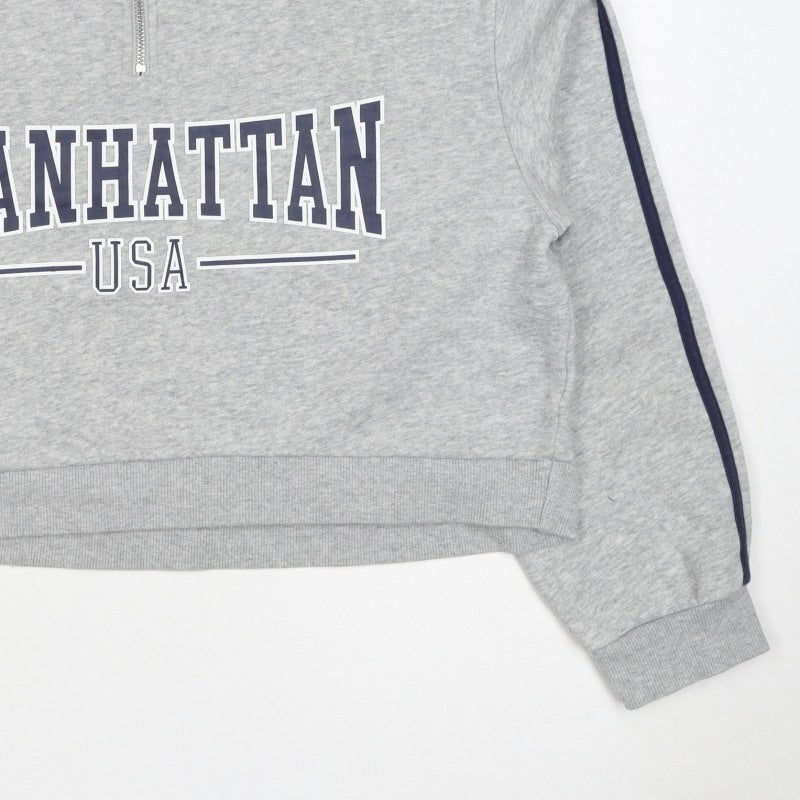 H&M Divided Women’s Grey M Manhattan USA 1/4 Zip Sweatshirt