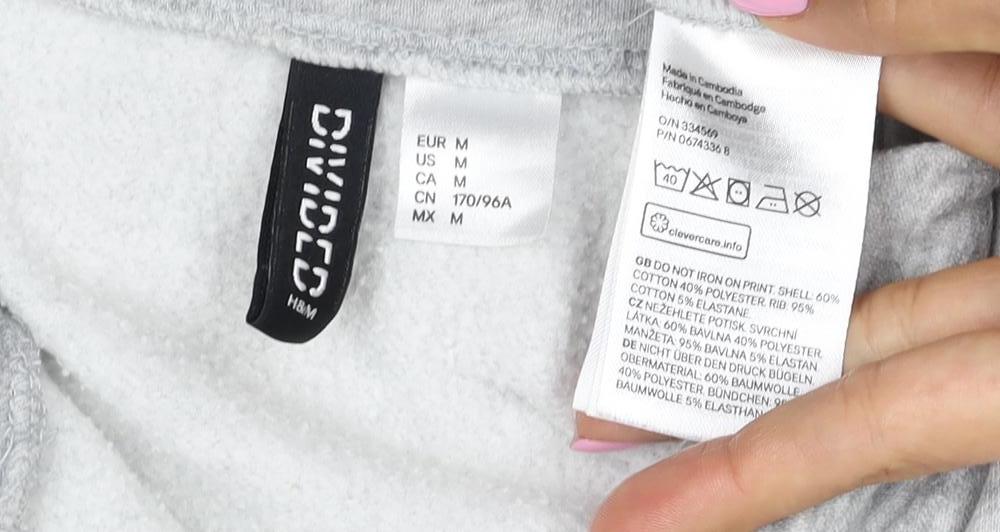 H&M Divided Women’s Grey M Manhattan USA 1/4 Zip Sweatshirt