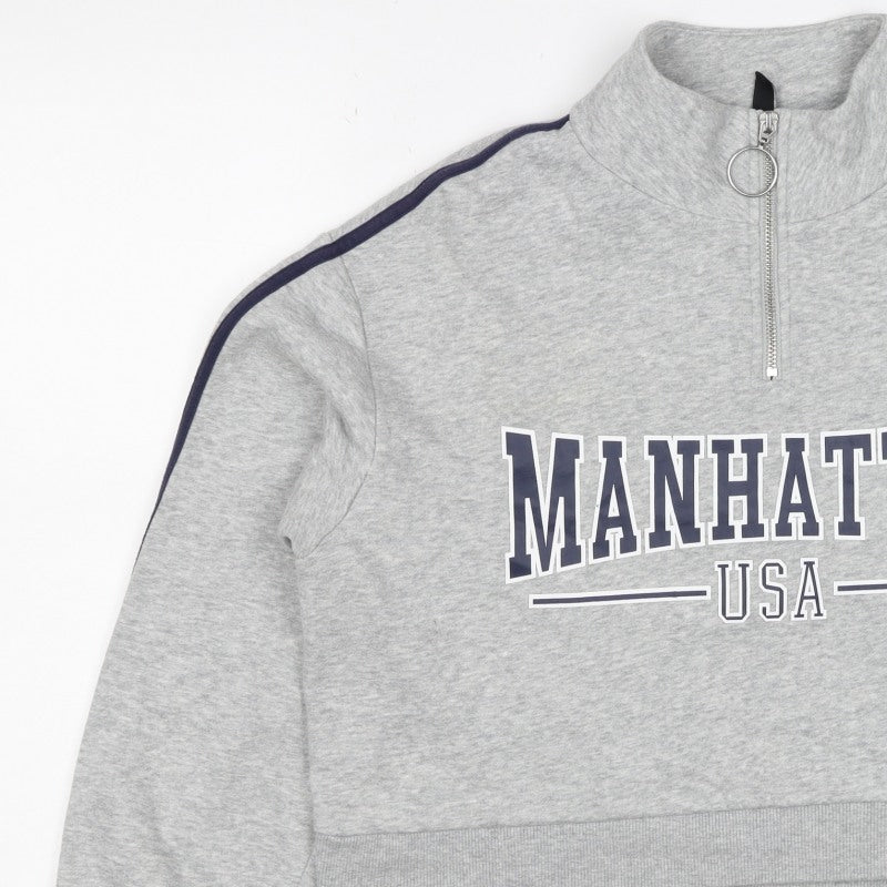 H&M Divided Women’s Grey M Manhattan USA 1/4 Zip Sweatshirt