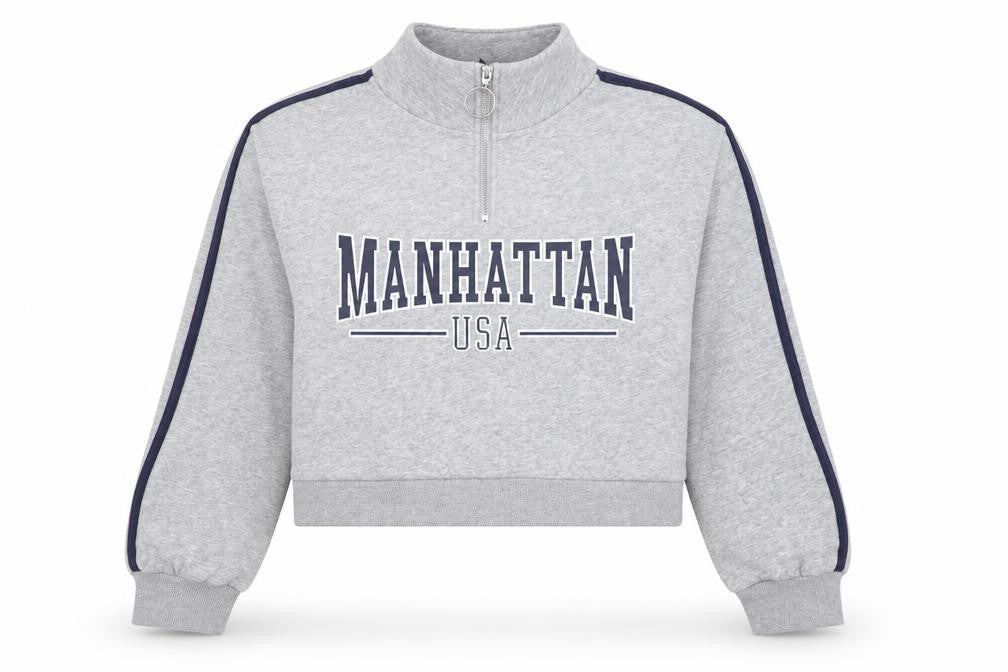 H&M Divided Women’s Grey M Manhattan USA 1/4 Zip Sweatshirt