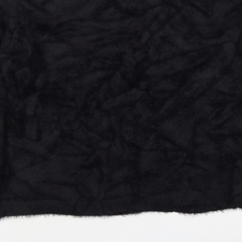 Peacocks Women Black XL Fluffy Open Knit Long Sleeve Cardigan