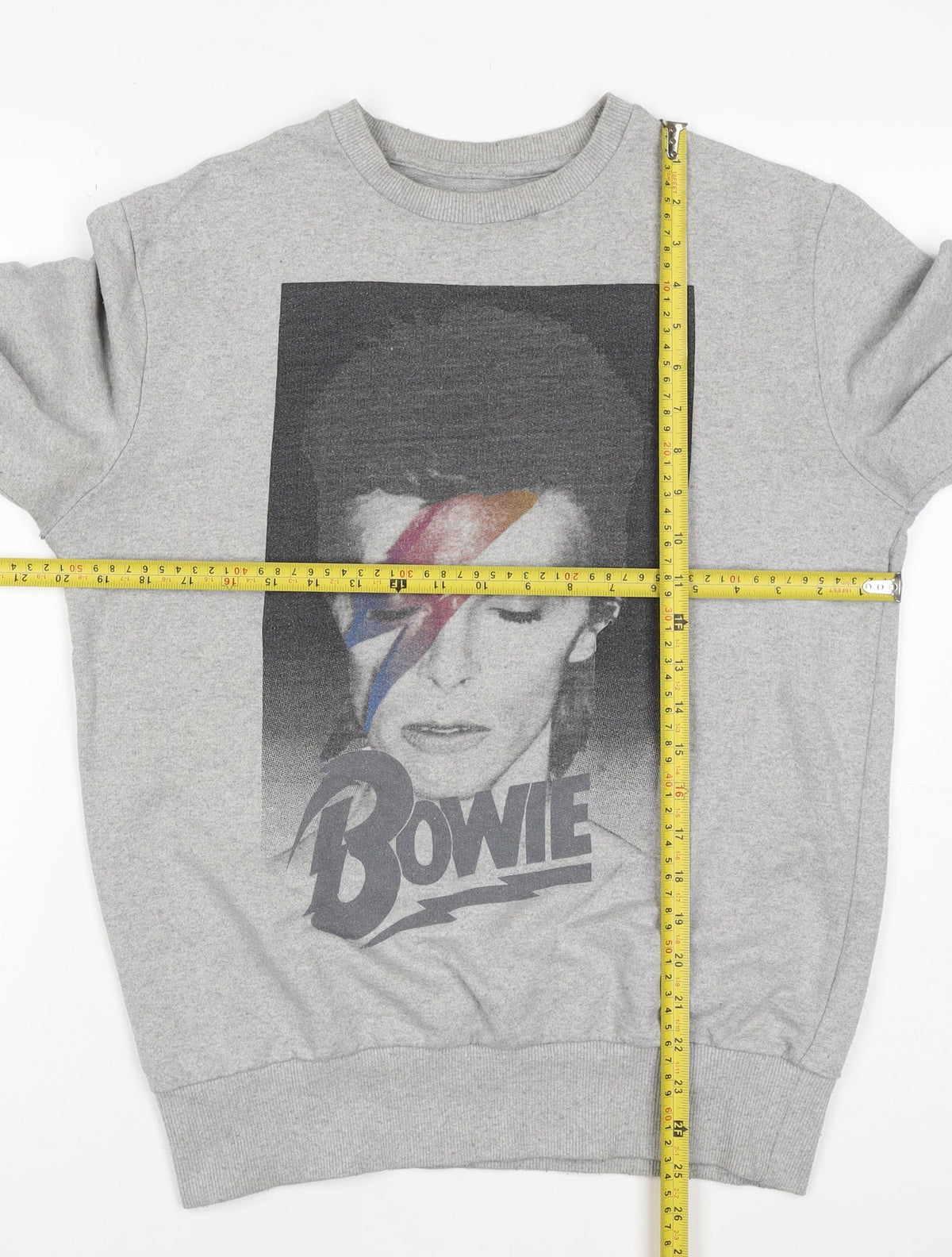 Hype Mens Grey M David Bowie Graphic Print Crew Neck Sweatshirt