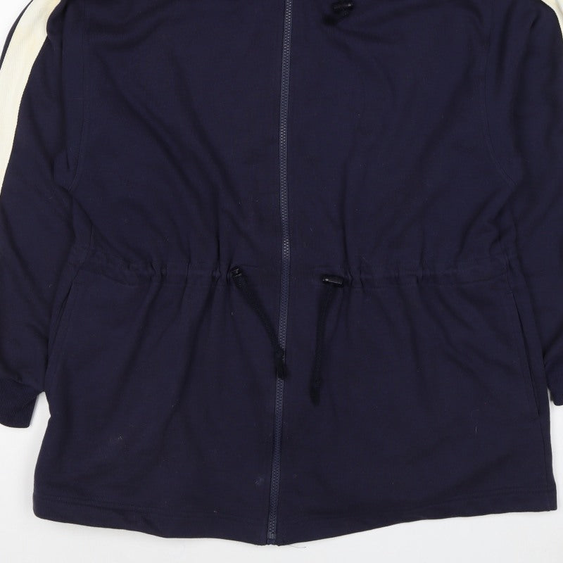 Marks and Spencer Women Blue UK 14 Full Zip Hooded Fleece Hoodie