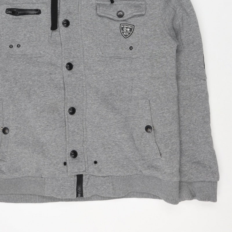 Rawcraft Men’s Grey 2XL Hooded Fleece Lined Button Zip Jacket