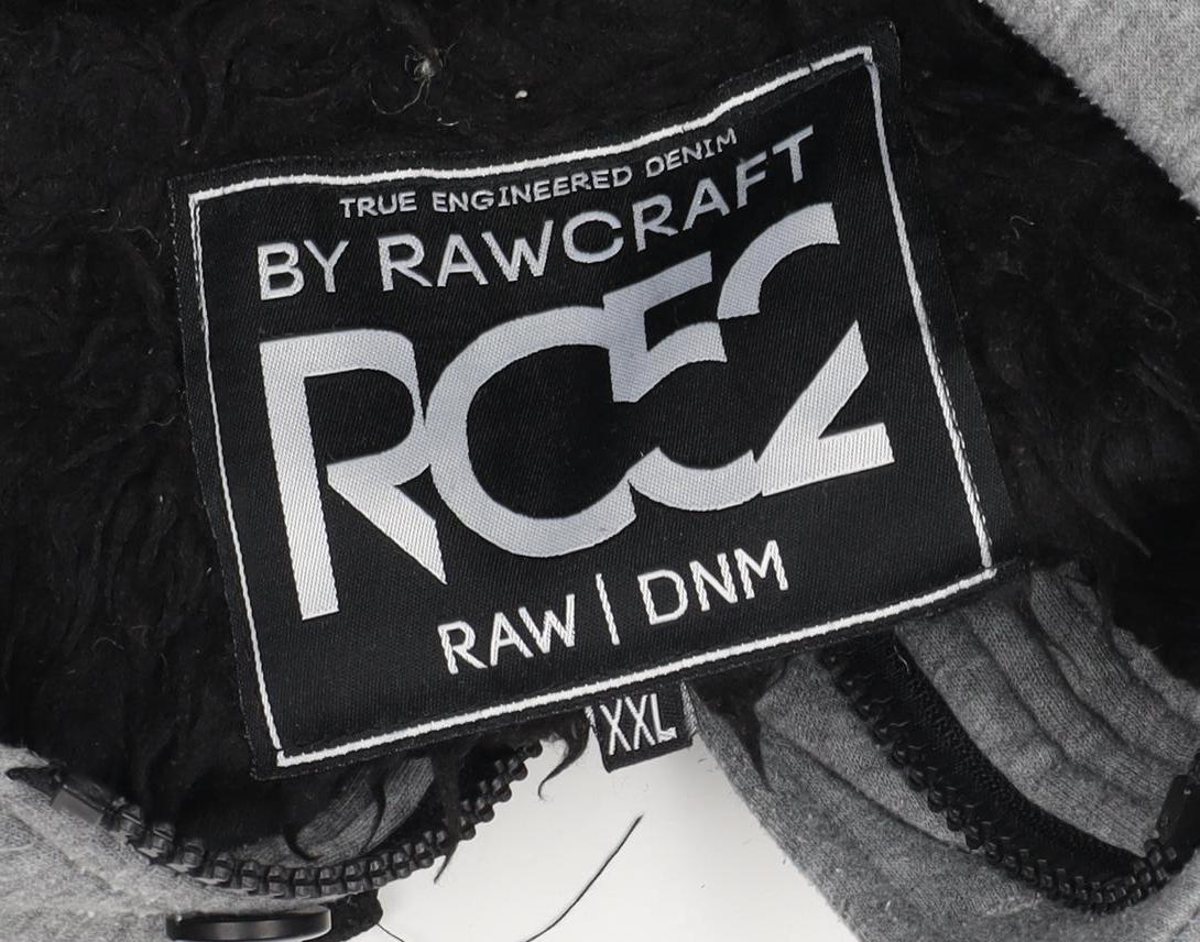 Rawcraft Men’s Grey 2XL Hooded Fleece Lined Button Zip Jacket