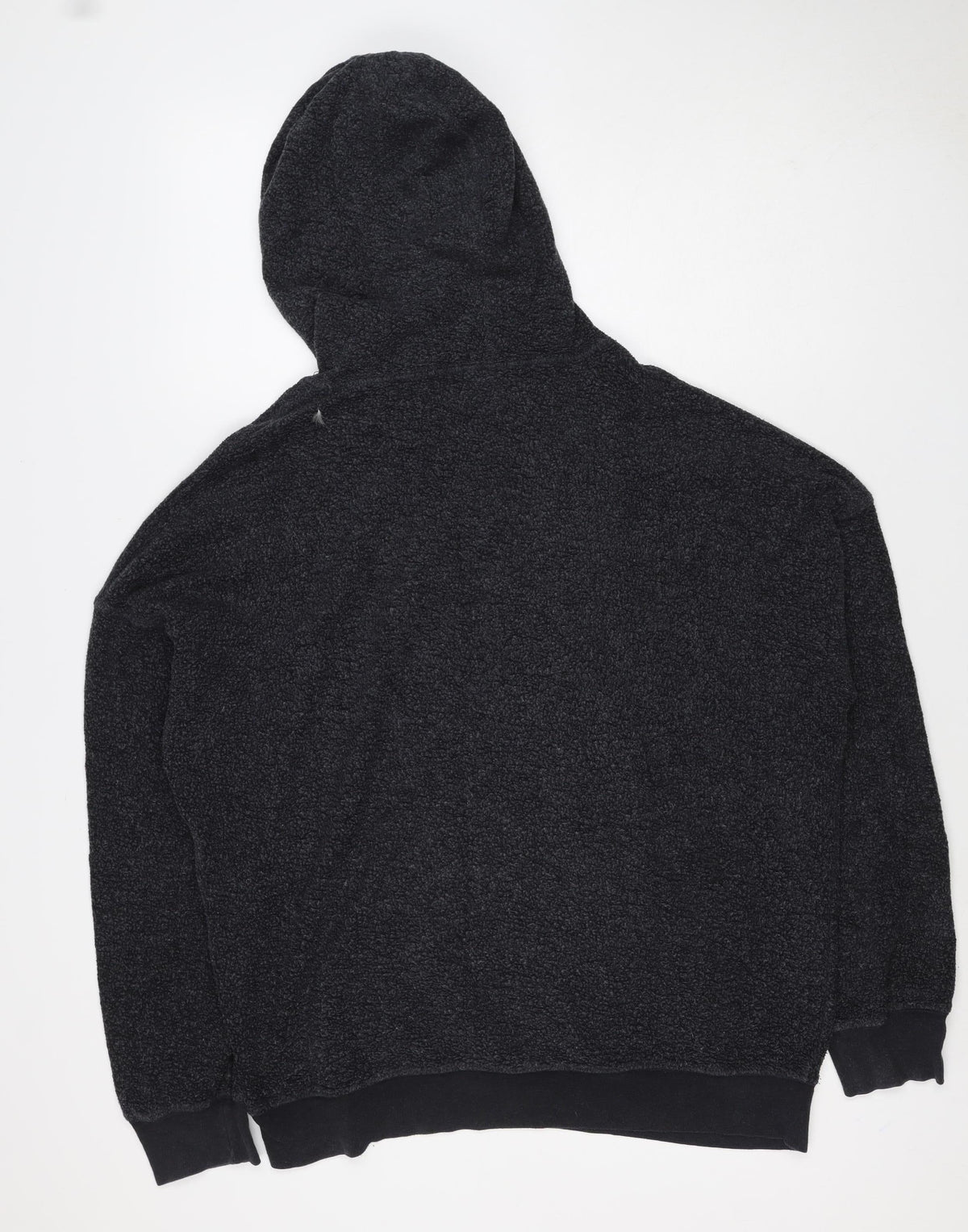 g&g Women Black M Teddy Fleece Pullover Hoodie Kangaroo Pocket