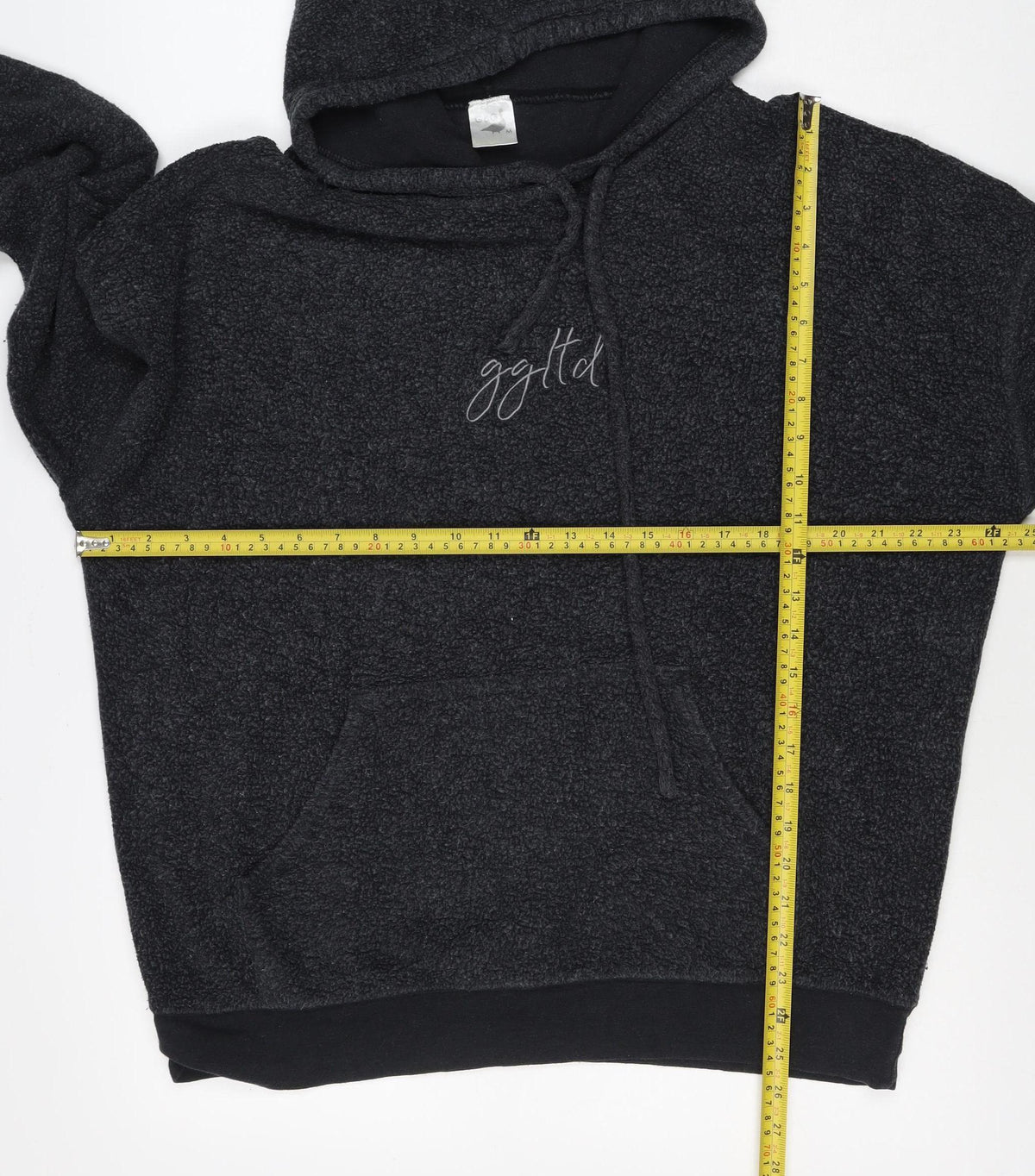 g&g Women Black M Teddy Fleece Pullover Hoodie Kangaroo Pocket