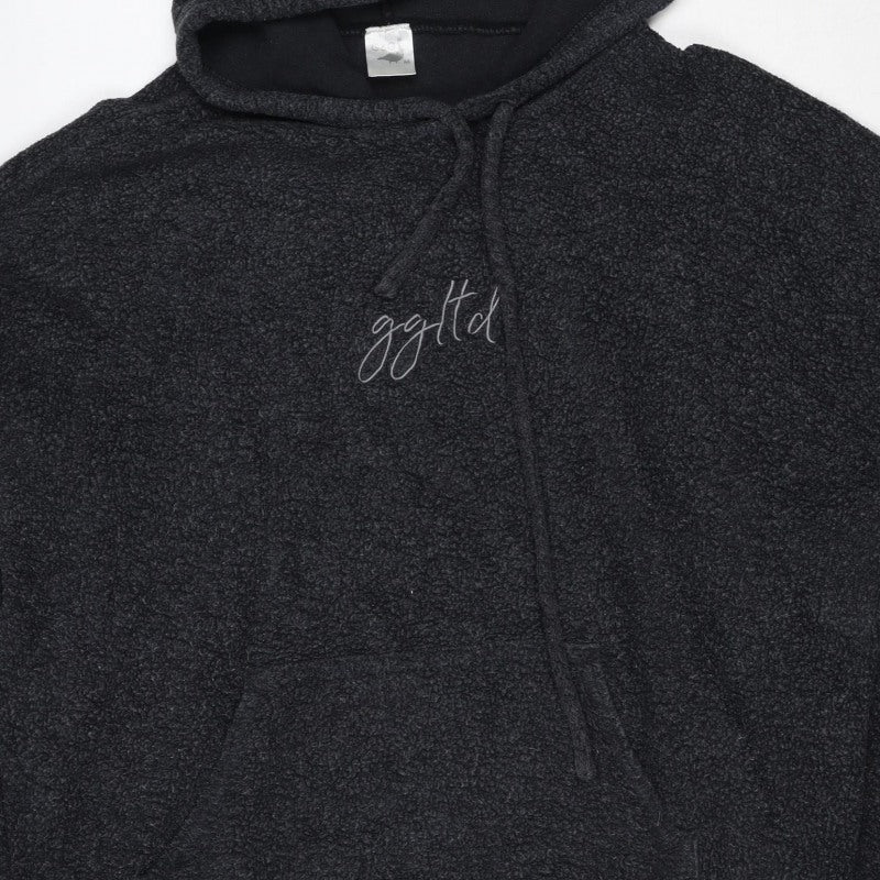 g&g Women Black M Teddy Fleece Pullover Hoodie Kangaroo Pocket