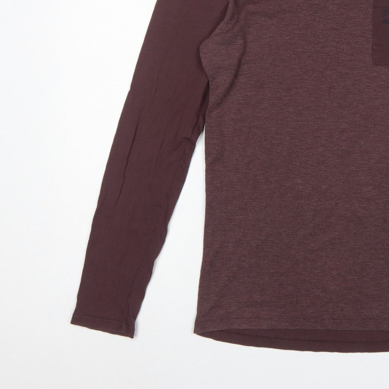 G-Star RAW Men's Brown S Long Sleeve Pocket Crew Neck T-Shirt