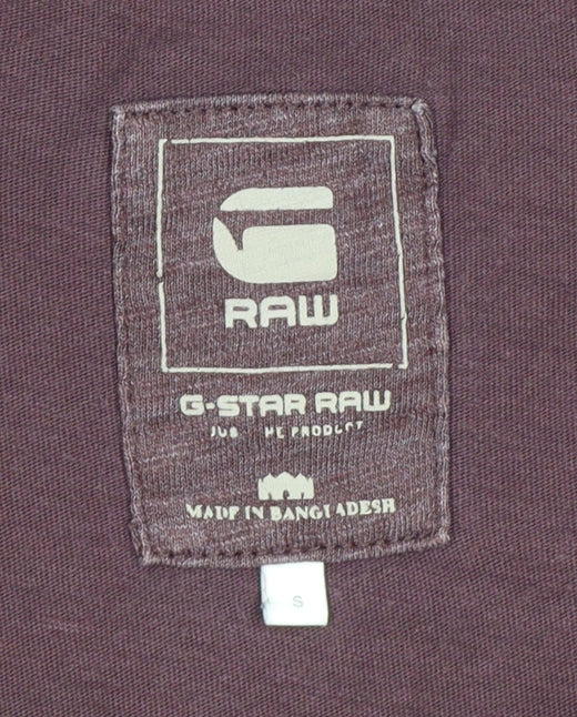 G-Star RAW Men's Brown S Long Sleeve Pocket Crew Neck T-Shirt