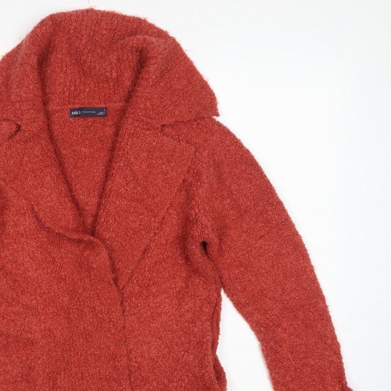 Marks & Spencer Women’s Red Textured Open Cardigan Size S