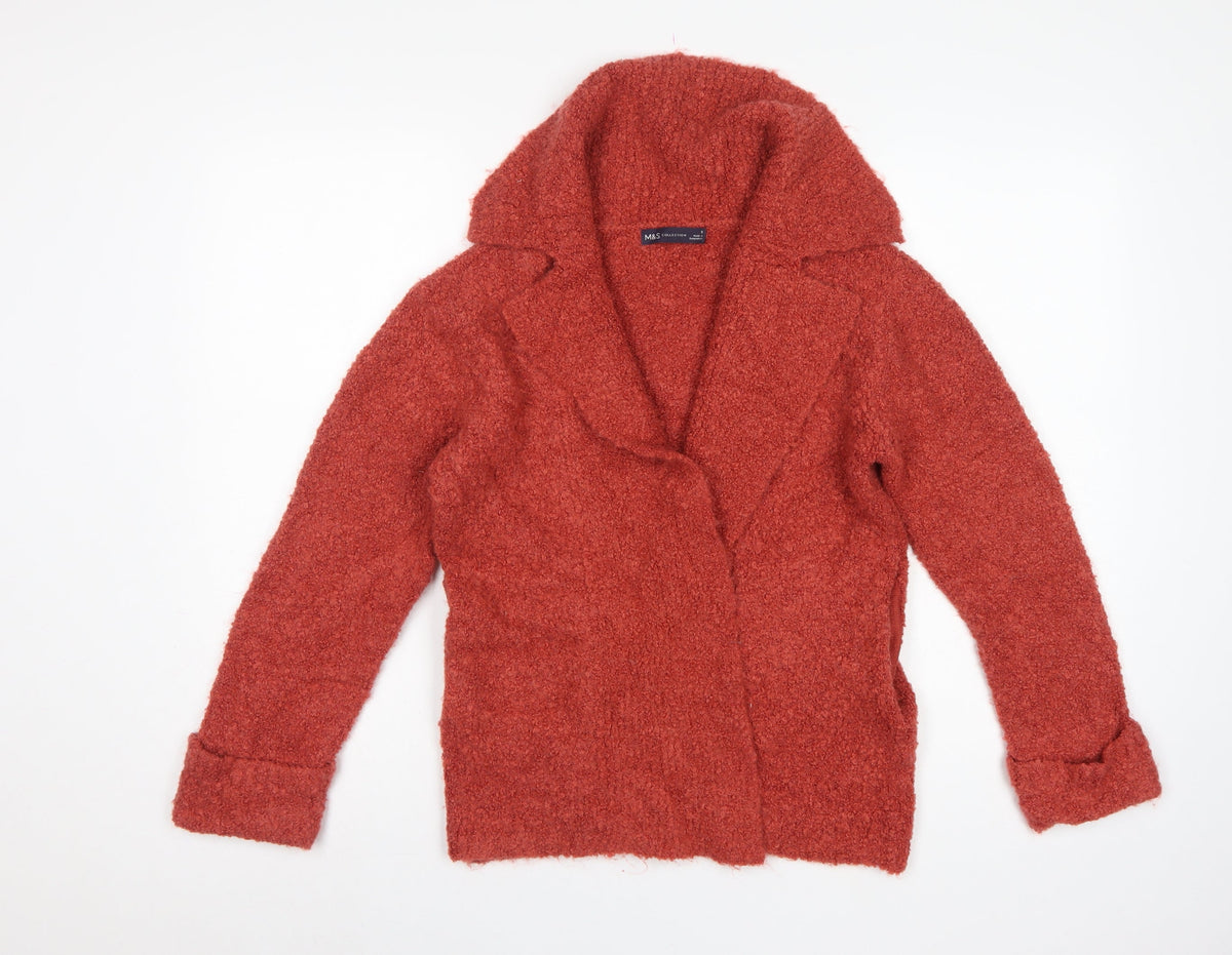 Marks & Spencer Women’s Red Textured Open Cardigan Size S
