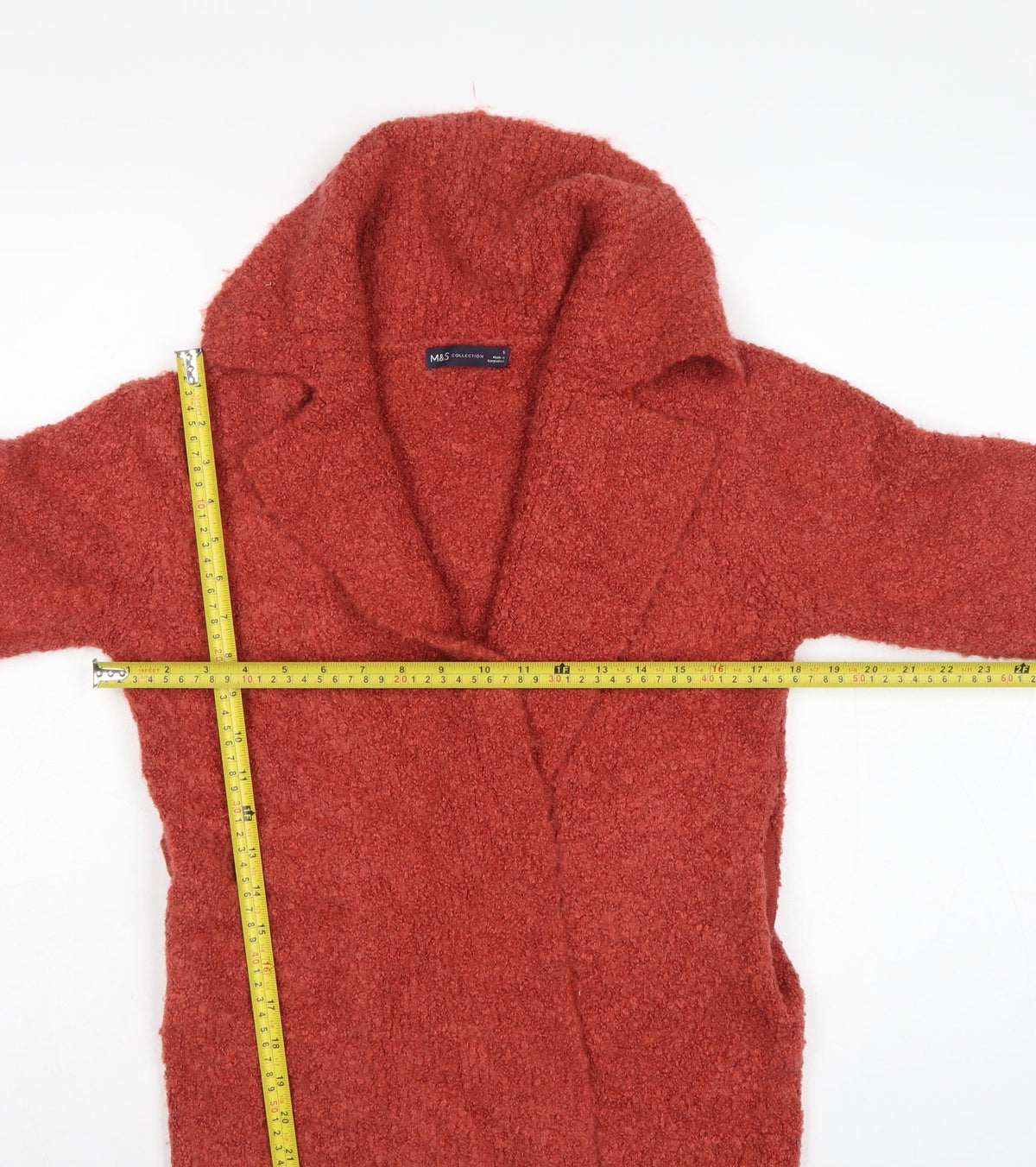 Marks & Spencer Women’s Red Textured Open Cardigan Size S