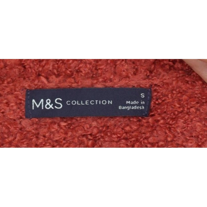 Marks & Spencer Women’s Red Textured Open Cardigan Size S