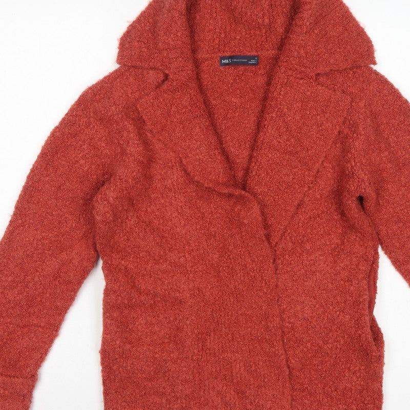 Marks & Spencer Women’s Red Textured Open Cardigan Size S