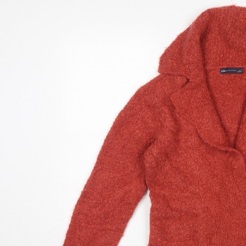 Marks & Spencer Women’s Red Textured Open Cardigan Size S
