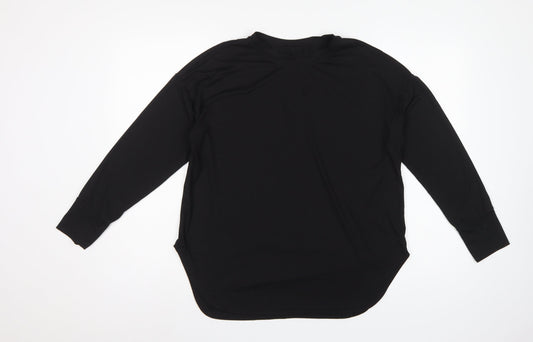 Souluxe Women Black M Long Sleeve Reflective Gym Running T-Shirt