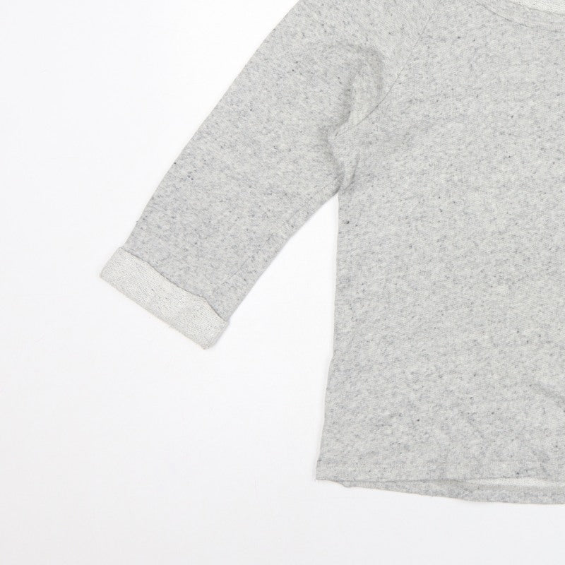 Marks & Spencer Women Grey UK 14 Jersey Raglan 3/4 Sleeve T-Shirt