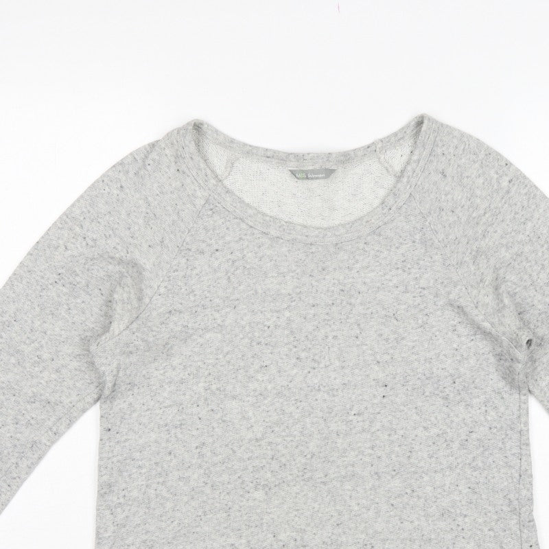 Marks & Spencer Women Grey UK 14 Jersey Raglan 3/4 Sleeve T-Shirt