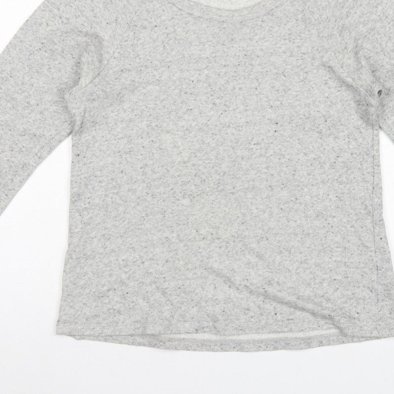 Marks & Spencer Women Grey UK 14 Jersey Raglan 3/4 Sleeve T-Shirt