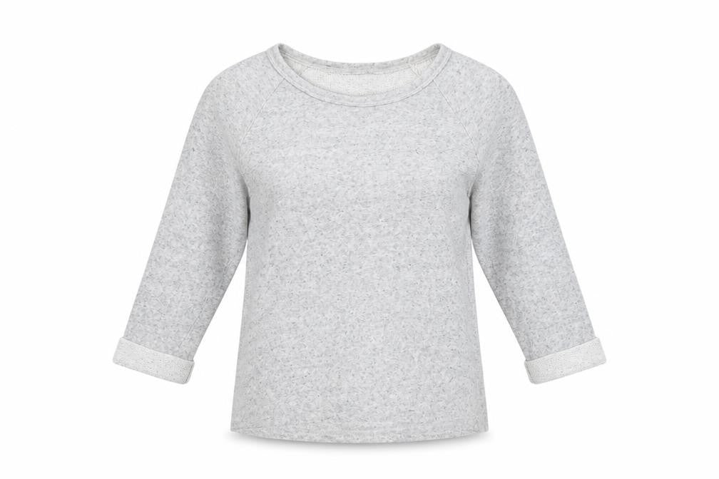Marks & Spencer Women Grey UK 14 Jersey Raglan 3/4 Sleeve T-Shirt