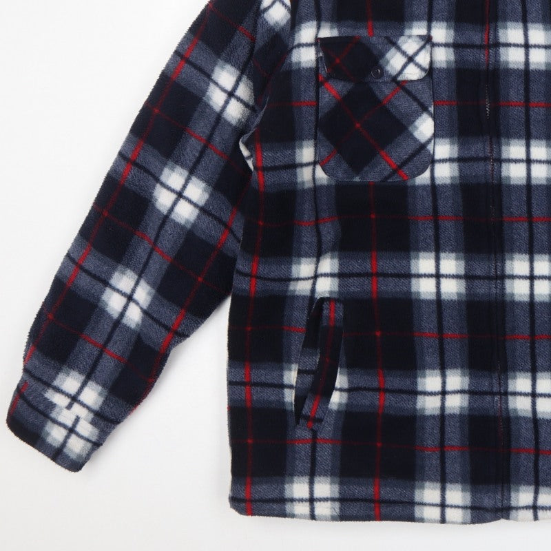 G-Street Men’s Blue Plaid Fleece 1/4 Zip Jacket Size L