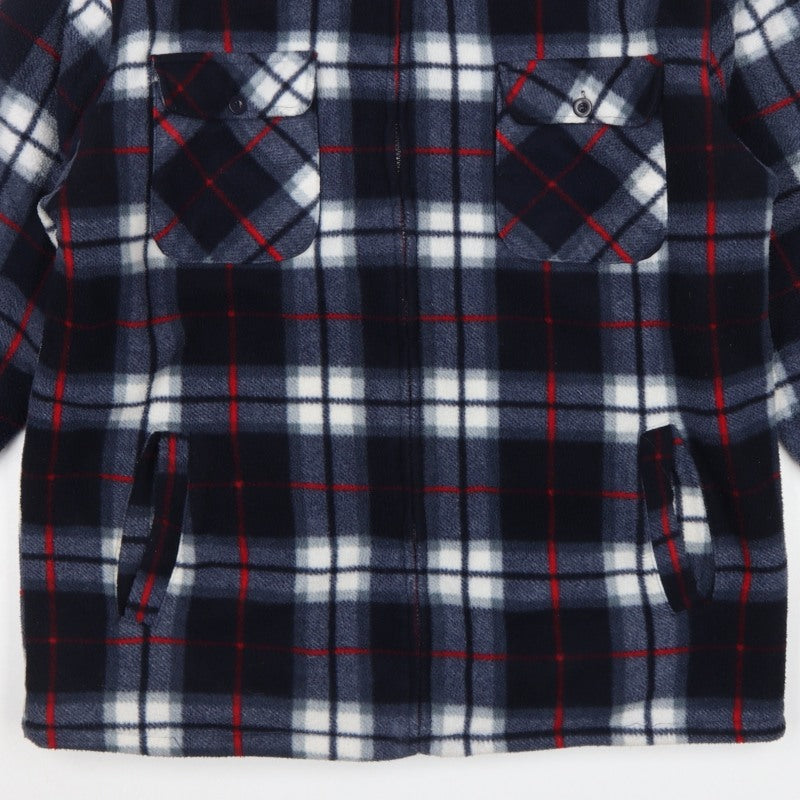 G-Street Men’s Blue Plaid Fleece 1/4 Zip Jacket Size L