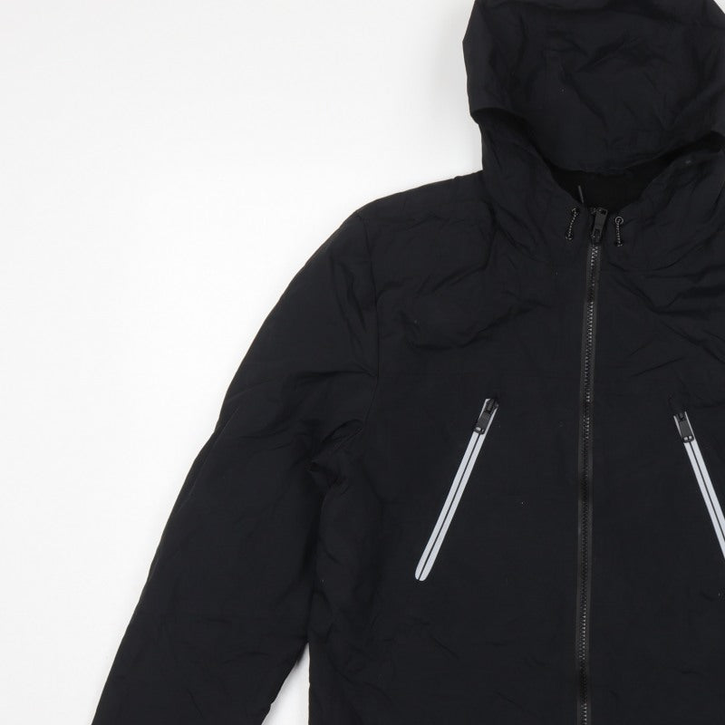 Marks & Spencer Boys Black 14-15 Years Hooded Stormwear Padded Parka Jacket