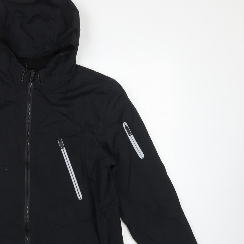 Marks & Spencer Boys Black 14-15 Years Hooded Stormwear Padded Parka Jacket