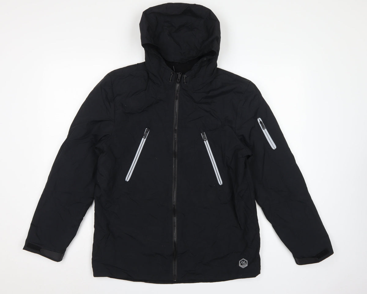Marks & Spencer Boys Black 14-15 Years Hooded Stormwear Padded Parka Jacket