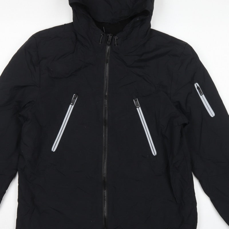 Marks & Spencer Boys Black 14-15 Years Hooded Stormwear Padded Parka Jacket